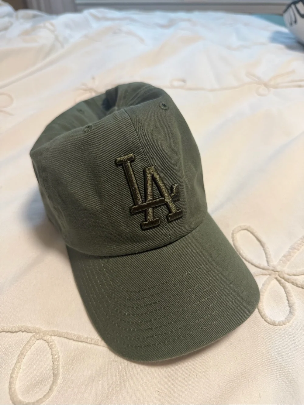LA Embroidered Baseball Cap - Olive Green